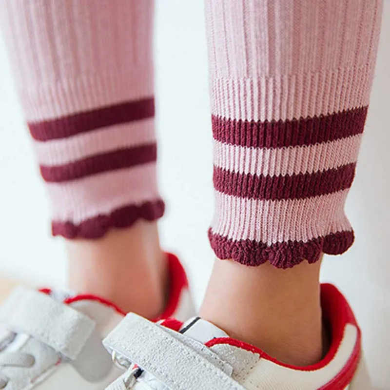 Штаны принцессы Осень/Зима для детей в полоску Леггинсы девочек детская одежда