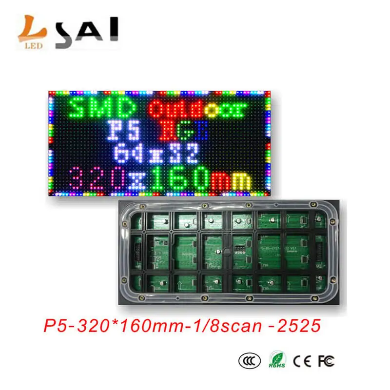 

LianSai P5 светодиодный экран панель модуль 320*160 мм 64*32 пикселей 1/8 сканирования открытый 3in1 SMD полноцветный P5 светодиодный дисплей Панель модуль