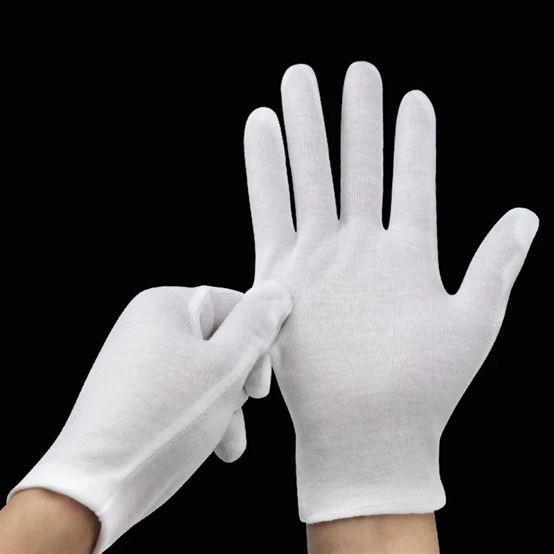 

1 Pair Winter Autumn White Gloves Inspection Cotton Work Gloves Jewelry Lightweight Hight Quality