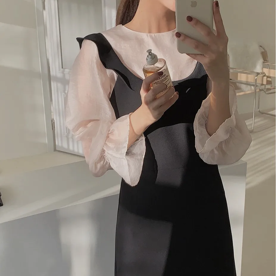 

New S-M Spring Autumn 2 Piece Suit Sleeveless Vintage Women Dress Female Girls Sundress Suits Robe Femme Vestido Sell Separately