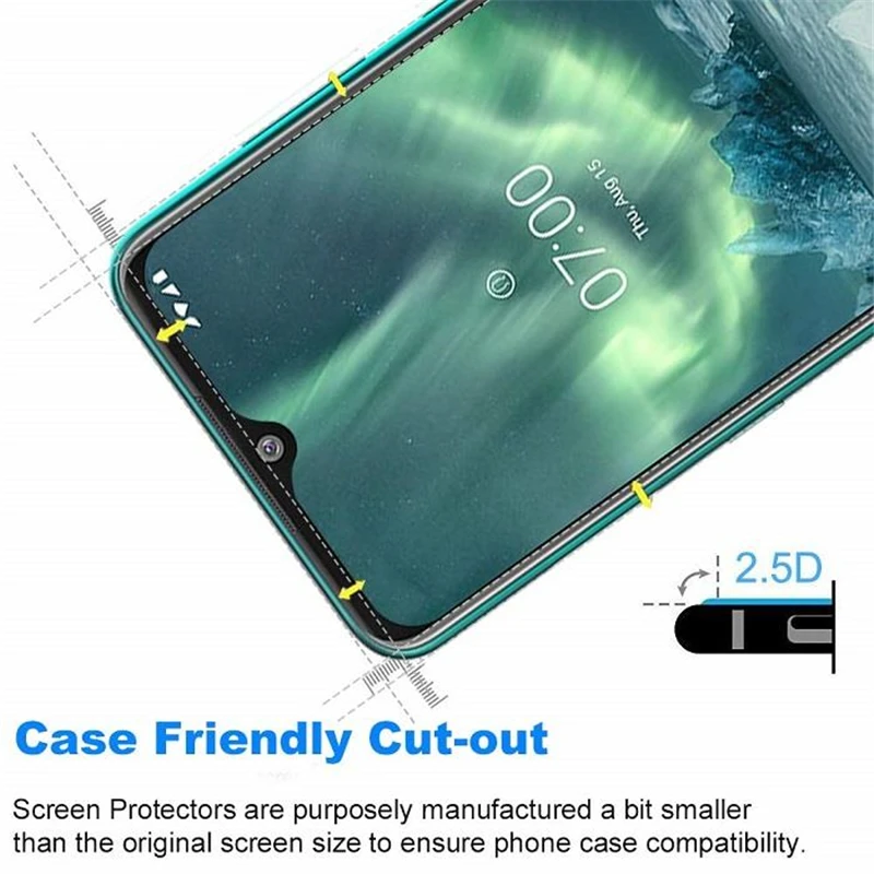 Vidrio templado para Nokia 7,2, pel&iacute;cula protectora de pantalla para Nokia 7,2, 7,2, 6,2 pulgadas, 2 uds.-2