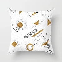 modern minimalist geometric abstract peach suede pillowcase polygonal pattern home sofa car cushion cover 45x45cm