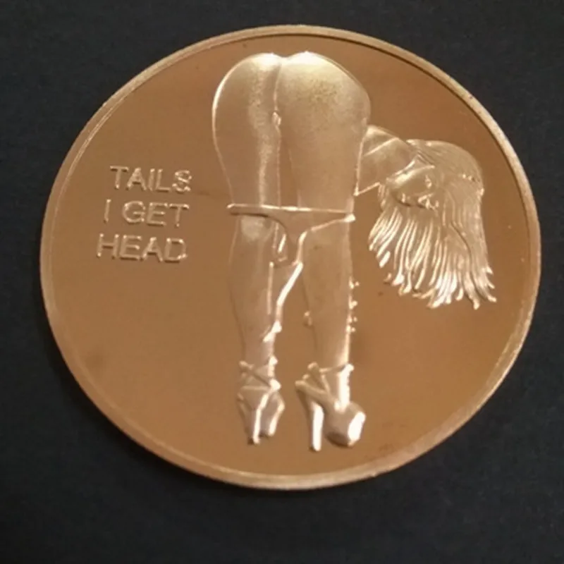 

1PC Sexy Woman Coin Get Tails Head! MAN Adult Challenge Lucky Girl Commemorative Souvenir GOLD Coins