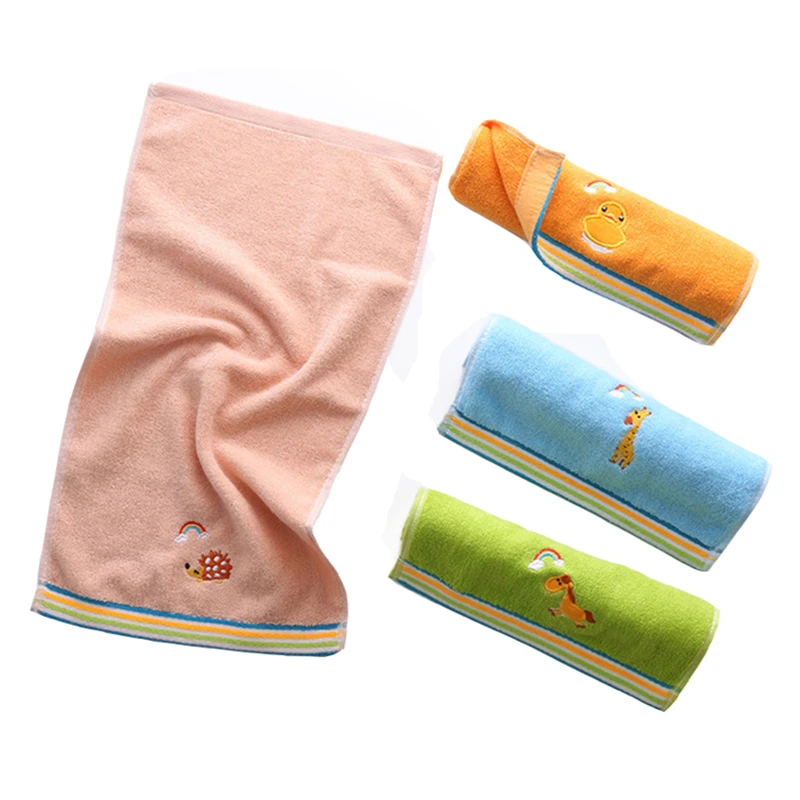 1 шт. Милые картинки животных Детская полотенце для лица и рук из хлопка для купания и протирания новорожденных однотонные махровые салфетки 25*50 см.