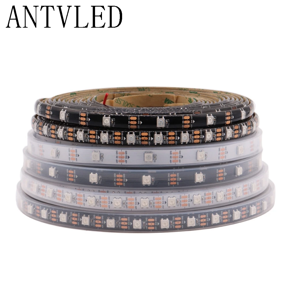 

WS2812B Smart RGB LED Strip WS2812 5050 LED Strip Light Individually Addressable Tape Black/White PCB 30/60/144Leds/m DC5V
