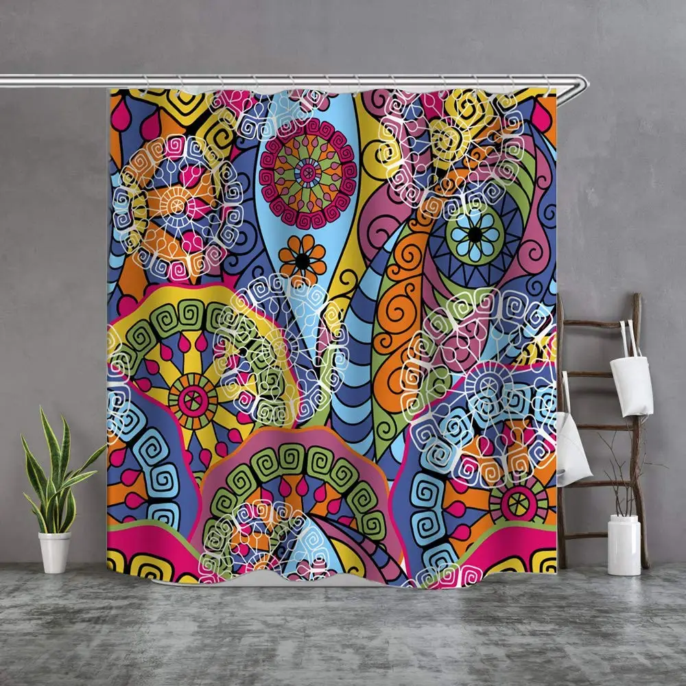 Мандала индийский богемный узор печать занавеска для душа водонепроницаемый