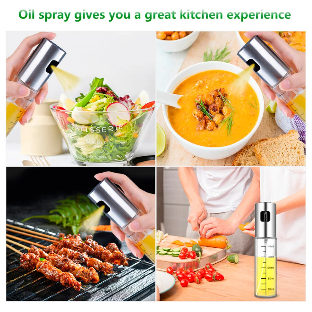 

2Pcs Oil Sprayer Spray Oil Bottle Dispenser Cooking BBQ Salad Baking Roasting Grilling Frying Including Free Tube Brush Funnel