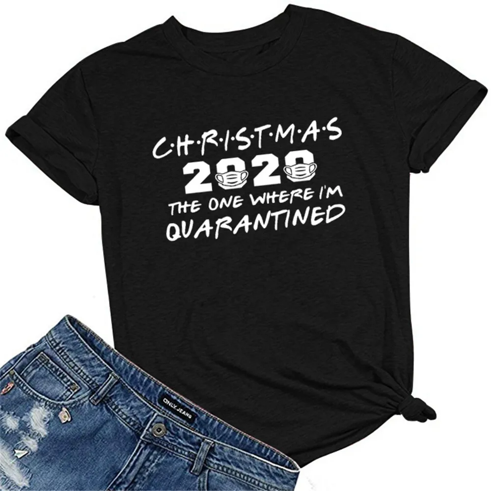 

Christmas 2020 Letter Printing T Shirt Women Grunge Graphic Harajuku Short Sleeve Tshirts Female Aesthetic Tees Clothes Tops