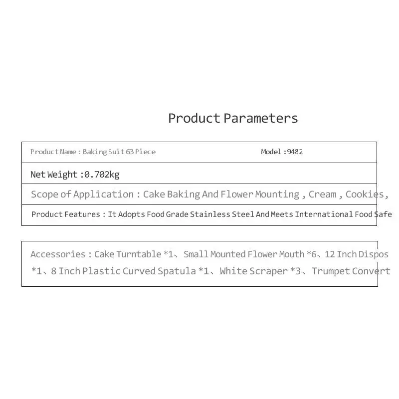 

Set Of Cake Mold Decoration Skills 63 Pastry Dessert Tools Sack Sweet Accessories Mouthpiece Stainless Steel Cream Baking Kichen