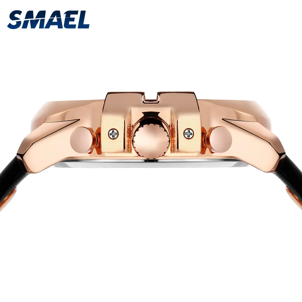 SMAEL повседневное кожаный ремень Мульти указатель дисплей Кварцевые часы мужские