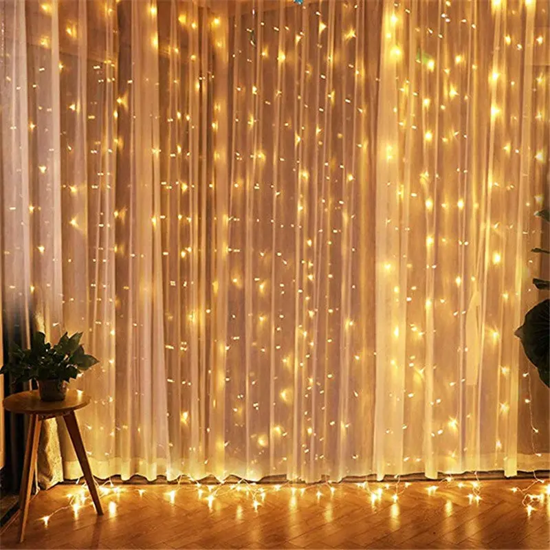 

3M x 3M 300 LED Home Outdoor Holiday Christmas Decorative Wedding xmas String Fairy Curtain Garlands Strip Party Lights