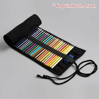 72holes canvas pencil wrap roll up diy graffiti pencil pen bag holder case large capacity writing storage pouch student supplies