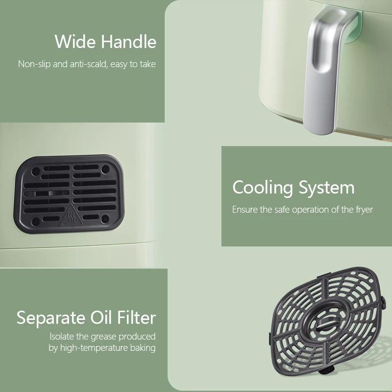 Электрическая воздушная фритюрница без масла функция отключения памяти 360