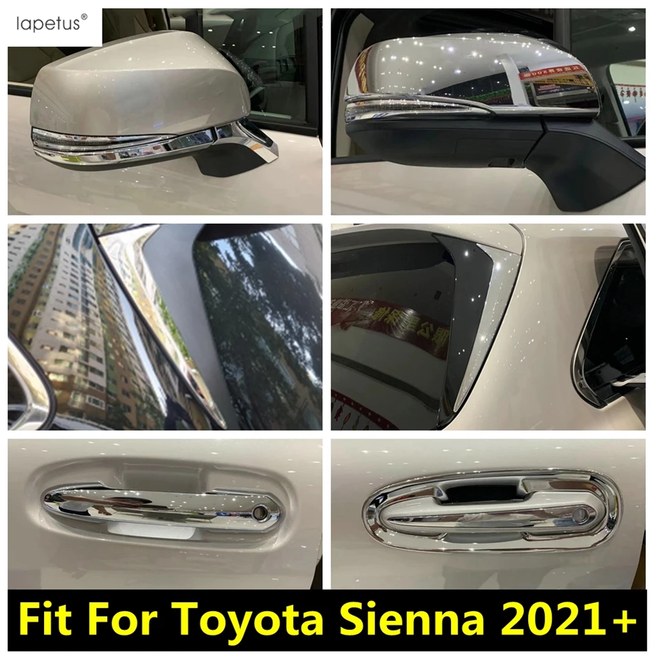 

Rearview Mirror Handle Bowl Rear Window Sequin Wiper Fog Lights Lamps Cover Trim Chrome Accessories For Toyota Sienna 2021 2022