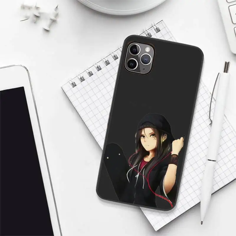 

Skateboard cartoon girl Phone Case for iPhone 12 11 mini pro XS MAX 8 7 6 6S Plus X 5S SE 2020 XR