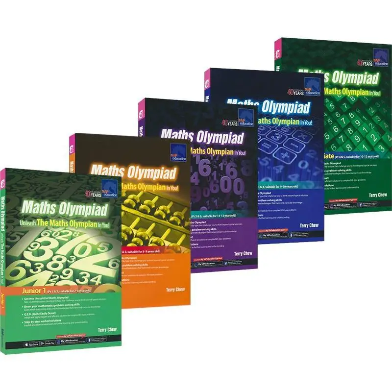 

5 Books/Set SAP Maths Olympiad Math Workbooks English Math Problems Teaching Books