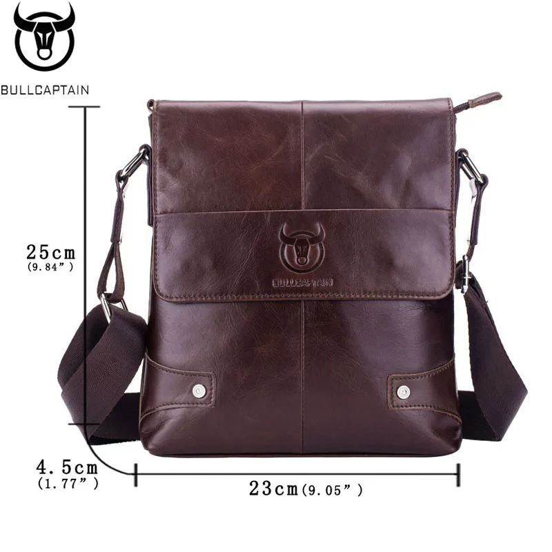 BULLCAPTAIN Men's Baotou Layer Cowhide Chest Nag New Leather Men's Shoulder Messenger multifunctional Shoulder Bag