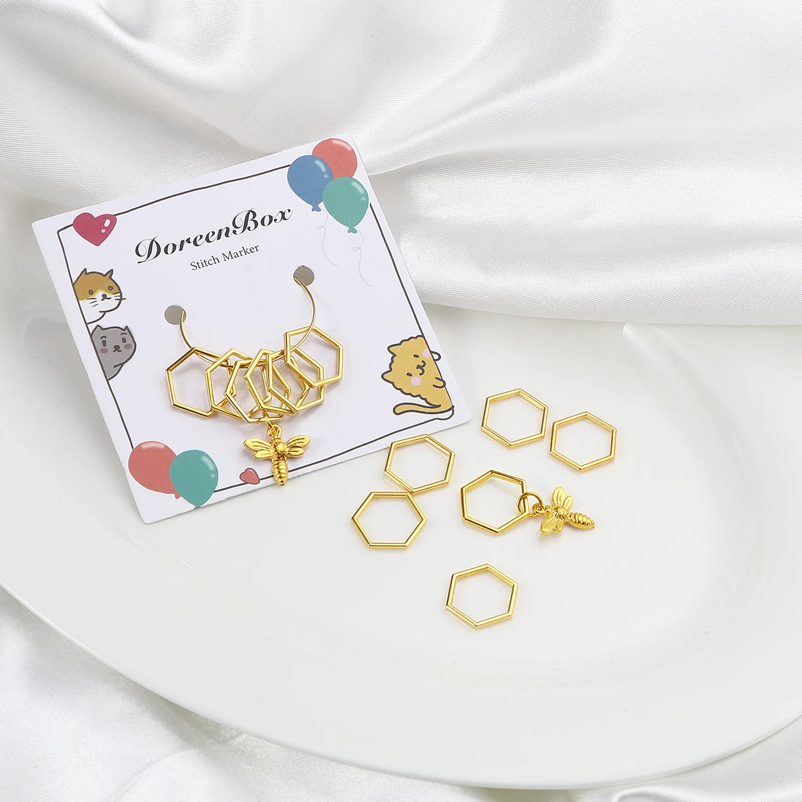 15 Style Enamel Rainbow Daisy Bee Pendants Stitch Markers Metal Crochet Latch DIY Craft Marker Kits Needle Clip Knitting Tools | Дом и сад