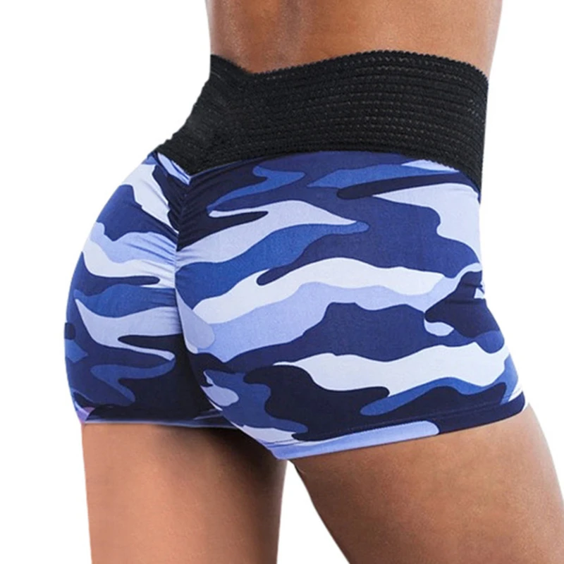 

High Waist Women Casual Camouflage Elastic Push Up Fitness Shorts Running Gym Stretch Sports Short Pants Tight Legging