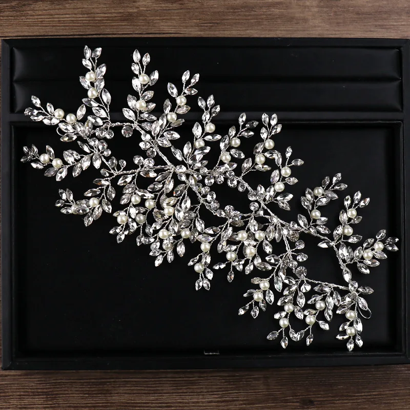 

Bridal Accessories Crystal Hair Band Big Bouquet Shape Hair Hoops Handcraft Hair Ornaments Bride Wedding Headwear MAEA99