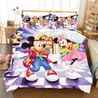 3D Disney черные чехлы для мобильных телефонов с Микки и Минни постельное белье одеяло крышки Твин в спальню для Детская Пижама для мальчиков и девочек королева комплект постельного белья королевского размера