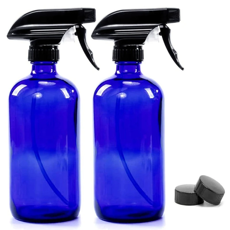 

2pcs 250ml Empty Glass Spray Bottles Refillable Container for Essential Oils Cleaning Products Aromatherapy Durable Trigger with