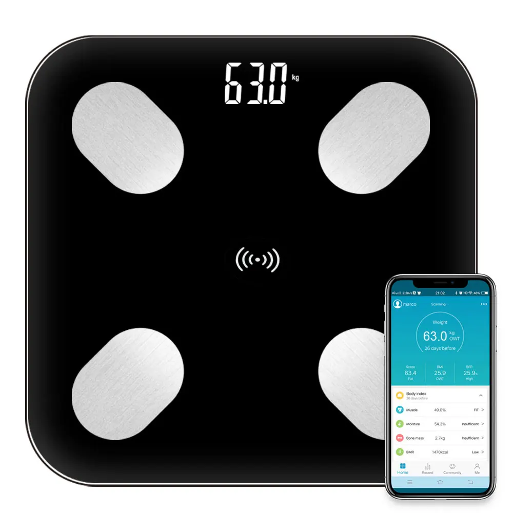 

Напольные Умные Электронные весы со светодиодной подсветодиодный кой и Bluetooth-приложением