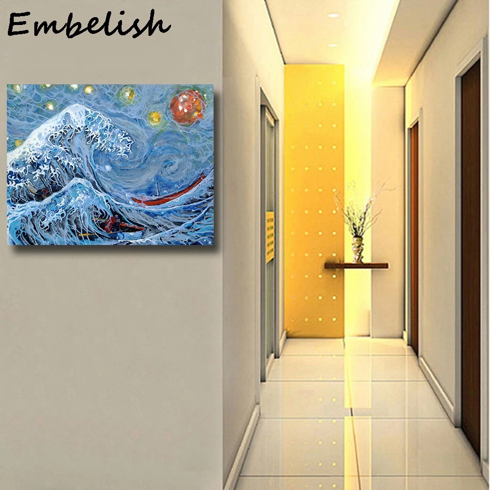 

Big Sea Wave HD Print Canvas Oil Painting For Living Room Wall Art Landscape Posters Home Decor Pictures Framework