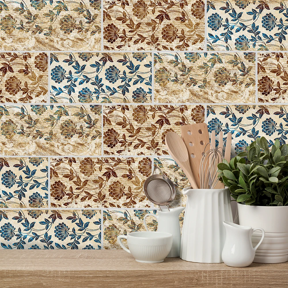 Королевский гранж цветочные настенные стикеры в стиле ретро маслостойкие