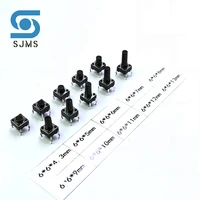 sjms 20pcs tact tactile push button switch 6x6 664 35678910111213mm dip 4p micro switch 6x6 key switches for arduino