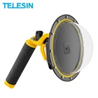 TELESIN 30 м купольный порт подводный водонепроницаемый корпус чехол для GoPro Hero 8 черный с ручкой плавающий захват триггер аксессуары