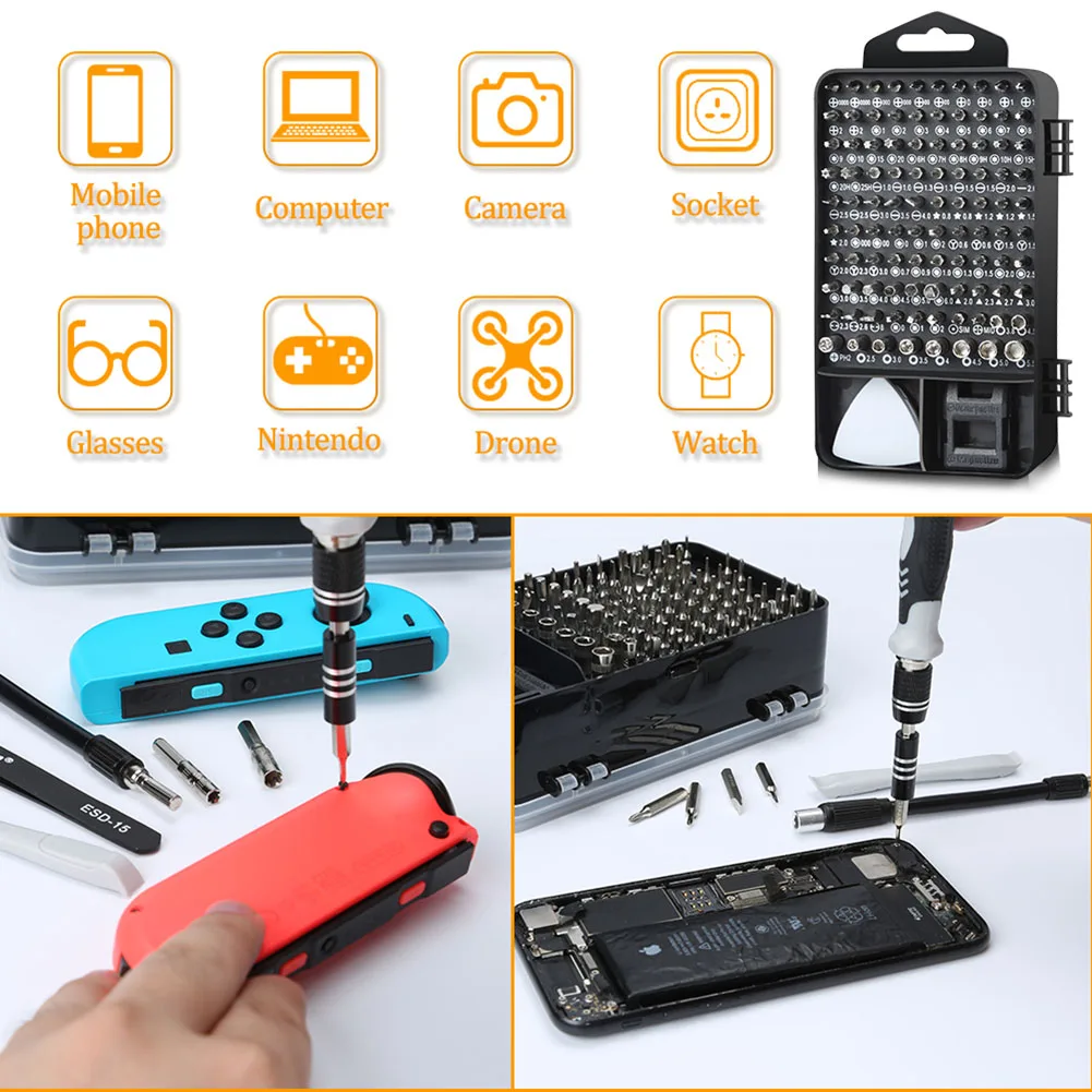 

Screwdriver Phone Repair Tool Set 115 In 1 Magnetic Screwdriver Bits Repair Tool Kit Precision Torx Hex Screw Driver Hand Tools