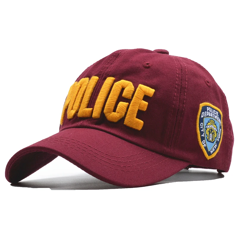 

Cotton Police Letter symbol Men Women Baseball Cap Snapback Caps For Boy Girl Hip Hop Bone Hats