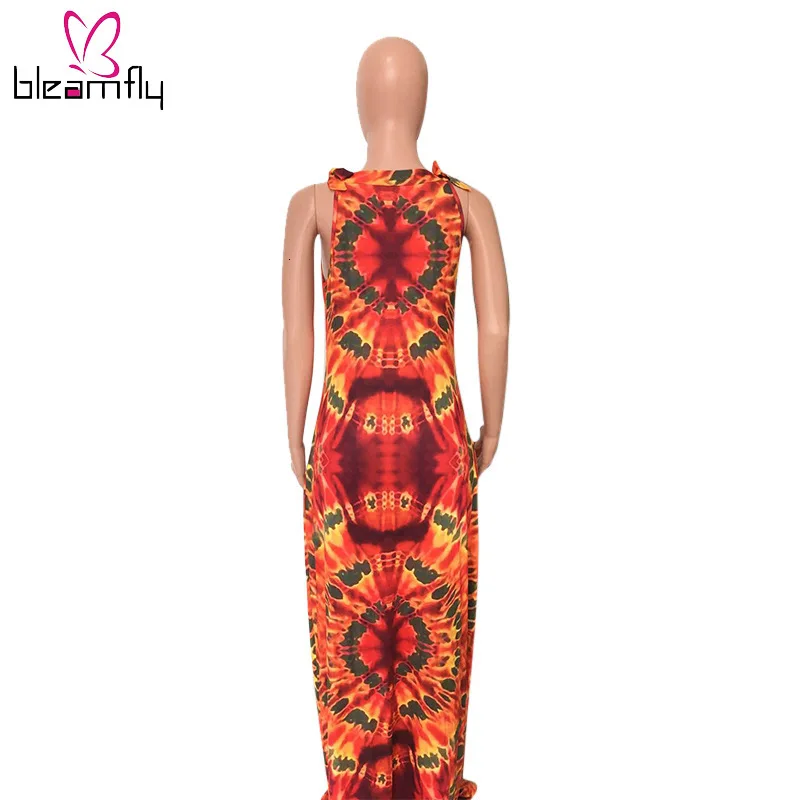 Женское винтажное платье с принтом в стиле бохо Летнее Длинное Платье Макси на