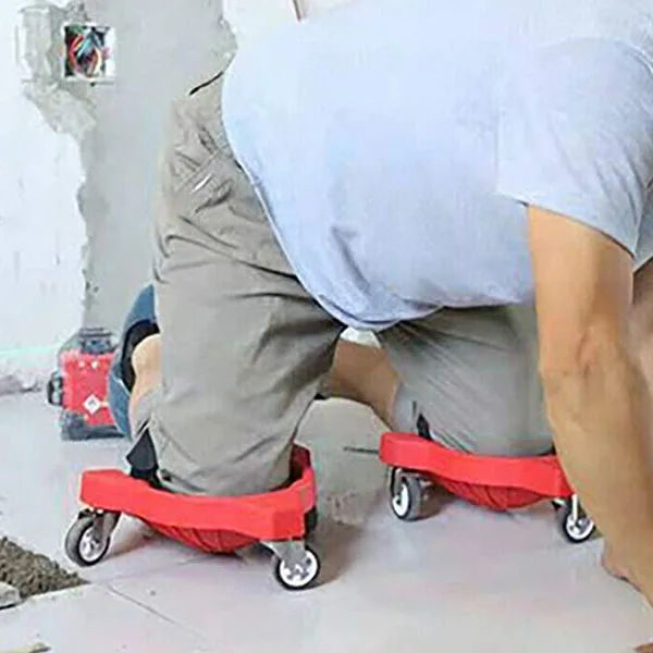 1 Pcs Knee Pad Rolling Wheels Mobile Flexible Laying Platform Gliding Work Construction Jobs Site Red | Спорт и развлечения