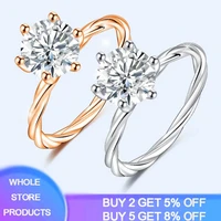 europe brand fashion twisted rings for women wedding band jewelry 925 sterling silver inlay cubic zirconia gemstone tail rings