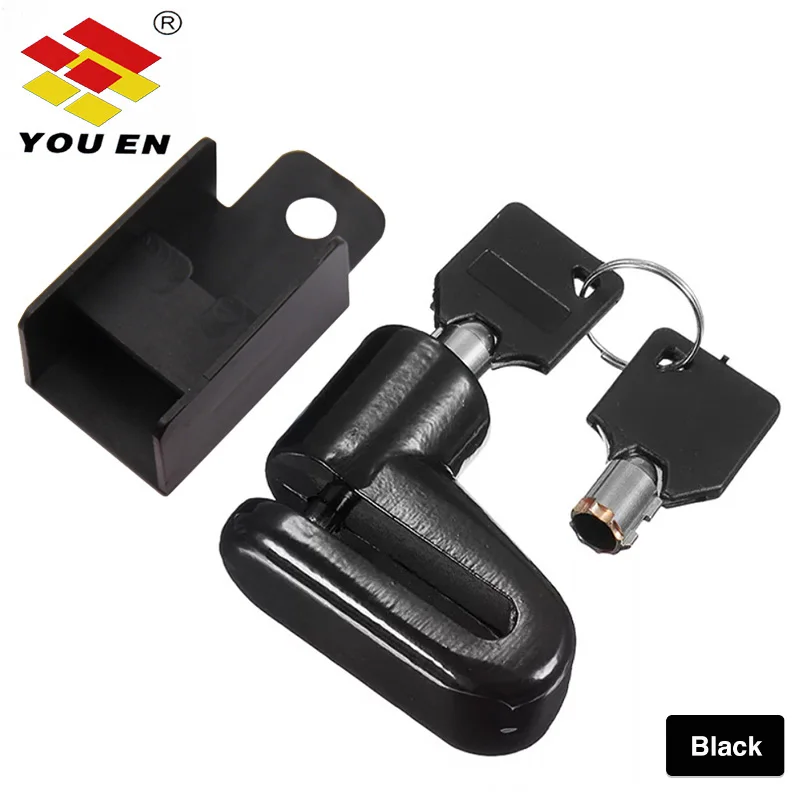 Black YOUEN мотоциклетный замок, защита от кражи, велосипедный мотоцикл, мотоциклетный дисковый тормозной замок, защита от кражи, защита для скутера, безопасность - Цвет: Black
