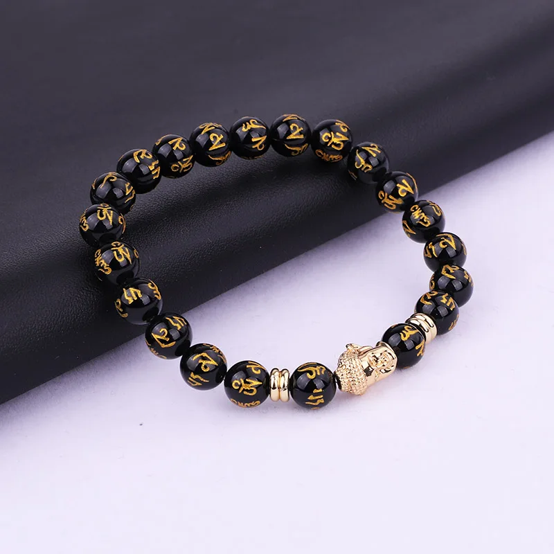

New Fashion Natural Stone Tibetan Buddha Charm Beaded Bracelet Women Men