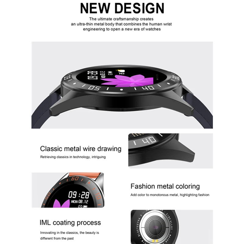 Умные часы с монитором сердечного ритма водонепроницаемые спортивные мужские и