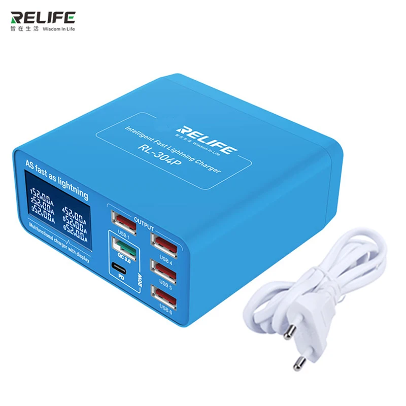 RELIFE AC100-240V Smart 6 Port USB Digital Display Charger for iPhone Samsung HUAWEI Tablets Support for PD3.0+QC3.0
RELIFE AC100-240V Smart 6 Port USB Digital Display Charger for iPhone Samsung HUAWEI Tablets Support for PD3.0+QC3.0