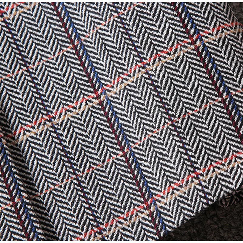 

Autumn Women's Vintage A Line Sheath Skirt Female High Waist Slim Plaid Sashes Long Skirts Fashion Skirts For Women