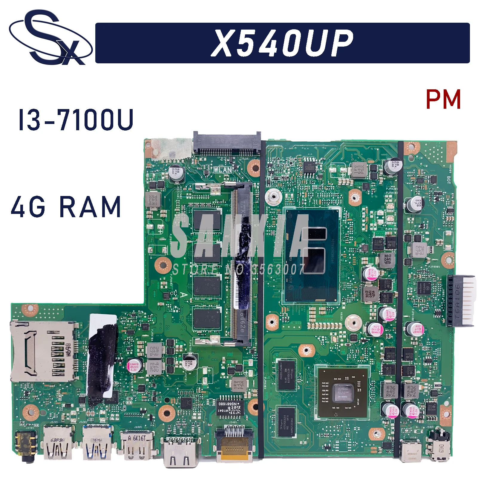 

KEFU X540UP Laptop motherboard for ASUS VivoBook R540UP R540U X540U F540U original mainboard 4GB-RAM I3-7100U R5-M420 100% test