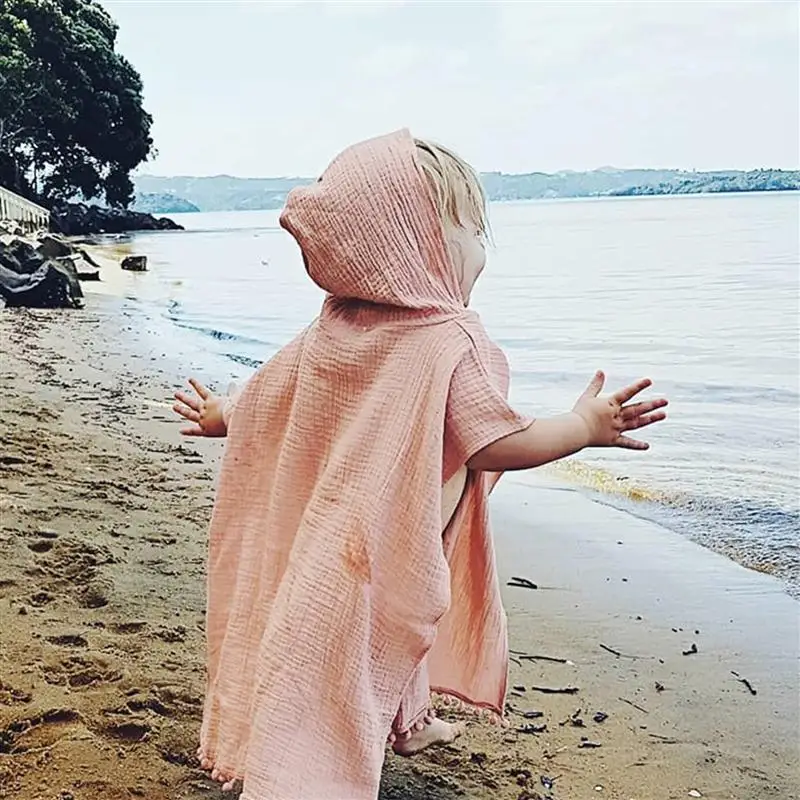 

Toddler Kids Baby Girls Boys Summer Clothes Hooded Swim Suit Cotton Clothes