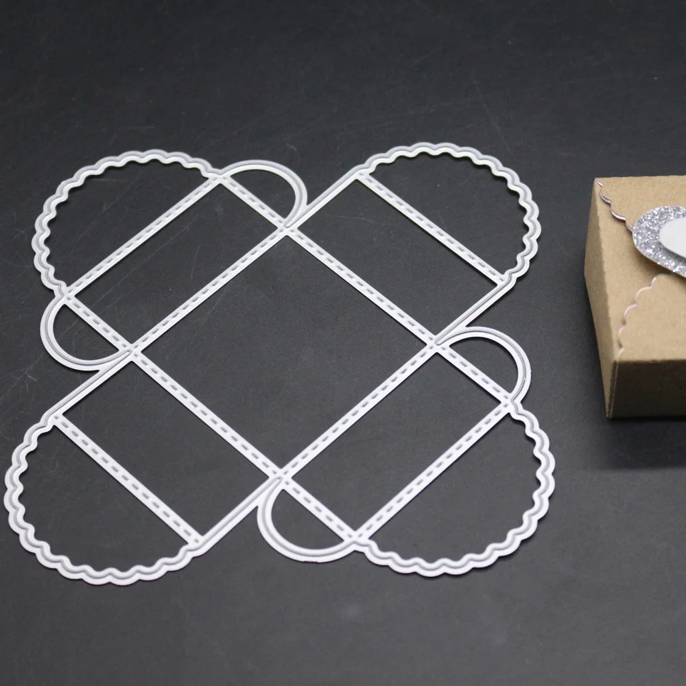 3D коробка конфет рождественские металлические Вырубные Штампы Сердце украшение