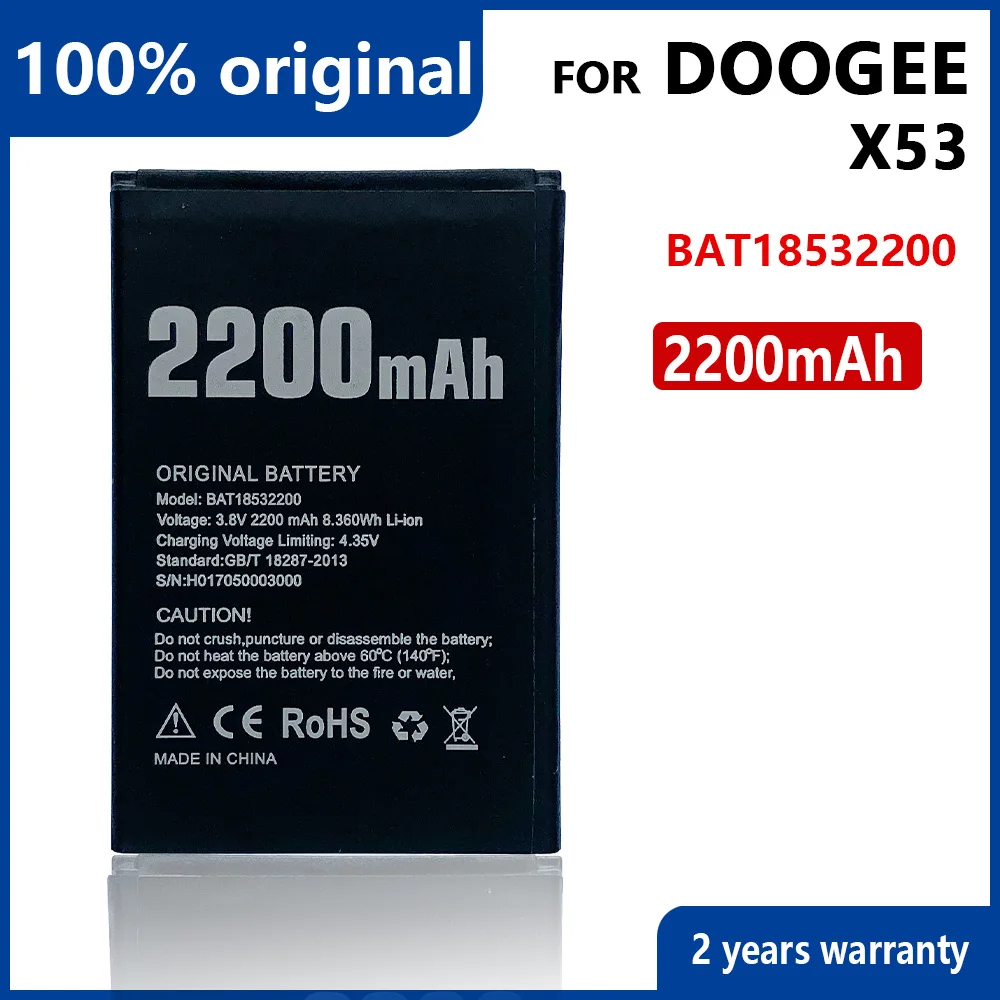 

100% Original 2200mAh BAT18532200 Battery For DOOGEE X53 High quality Batteries With Tracking Number