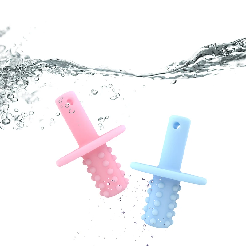 

Sensory Baby Teether Child Teether Toy Pendant Teether Oral Motor Silicone Teething Care Toys Toothbrush Nursing Beads 5 Colors