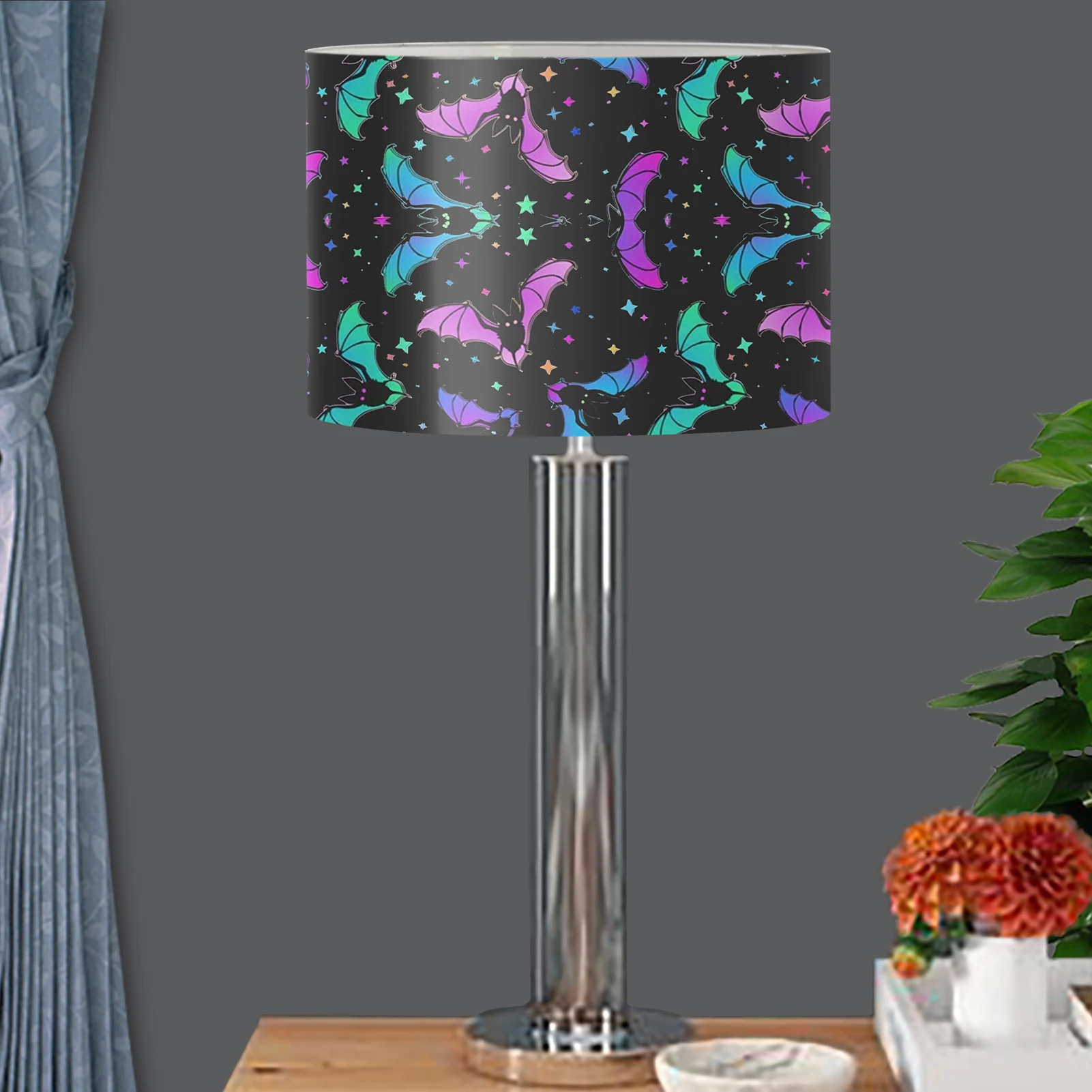 

Lampshade for Table Lamp and Floor Light Colorful Cartoon Bat Pattern Table Lamp Replacement Cover Bedroom Bedside Light Cover