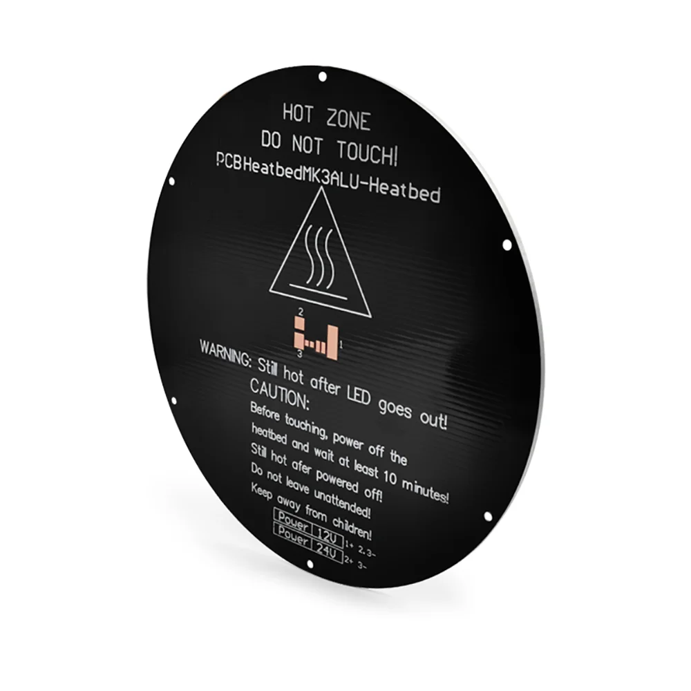 Круглая алюминиевая нагревательная платформа MK3 для 3D-принтера Delta Rostock Kossel 12 В 24 |