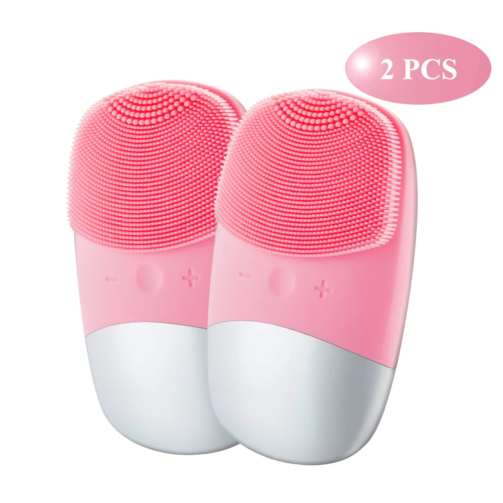 2 шт. электрическая звуковая Очищающая щетка для лица Вибрационный очиститель IPX7