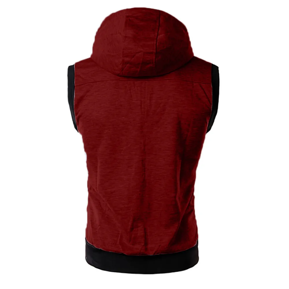 Мужская майка с капюшоном ISHOWTIENDA повседневная однотонная коротким рукавом 4XL 5XL
